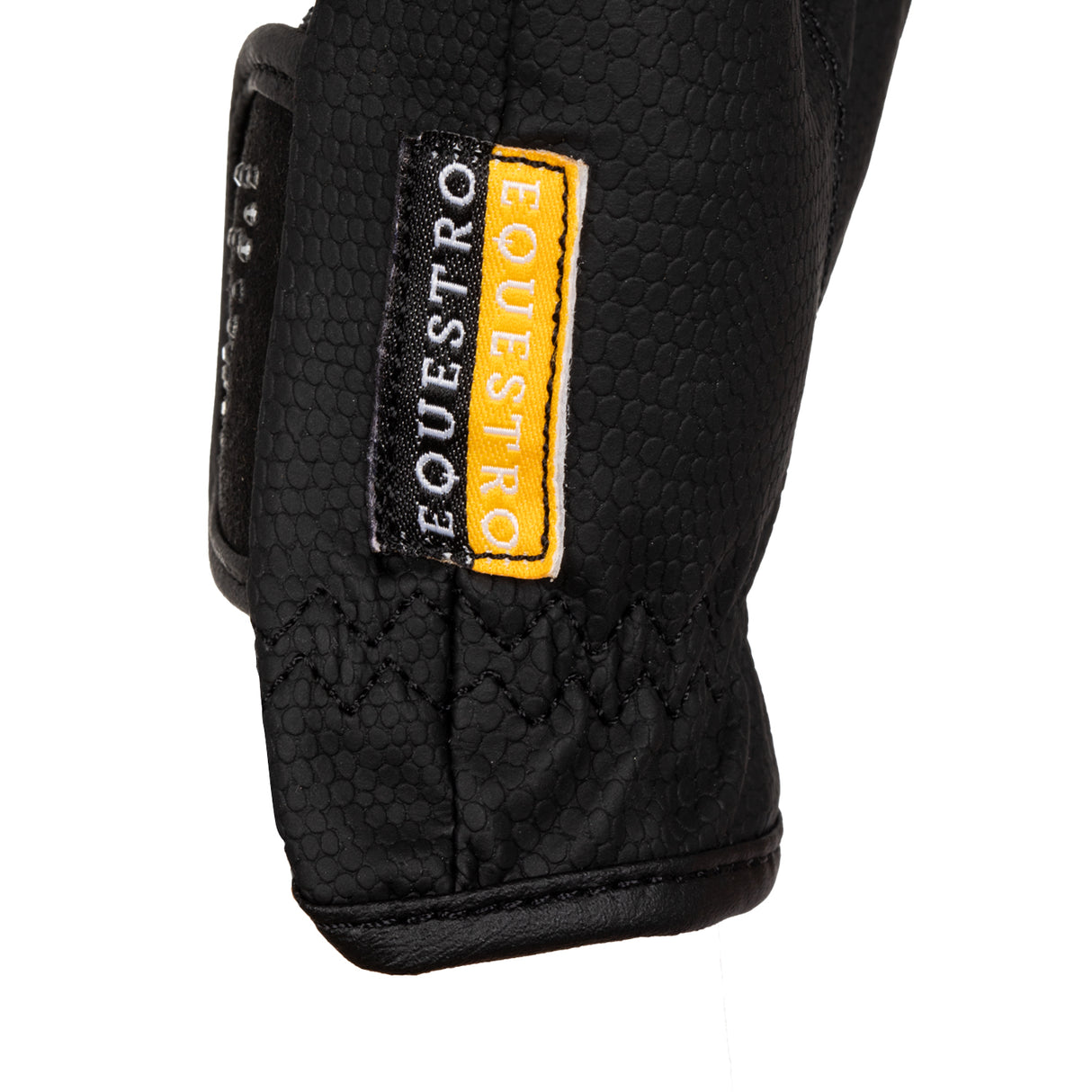 Equestro Women's Gloves In Soft Technical Fabric With Glitter Logo #colour_black