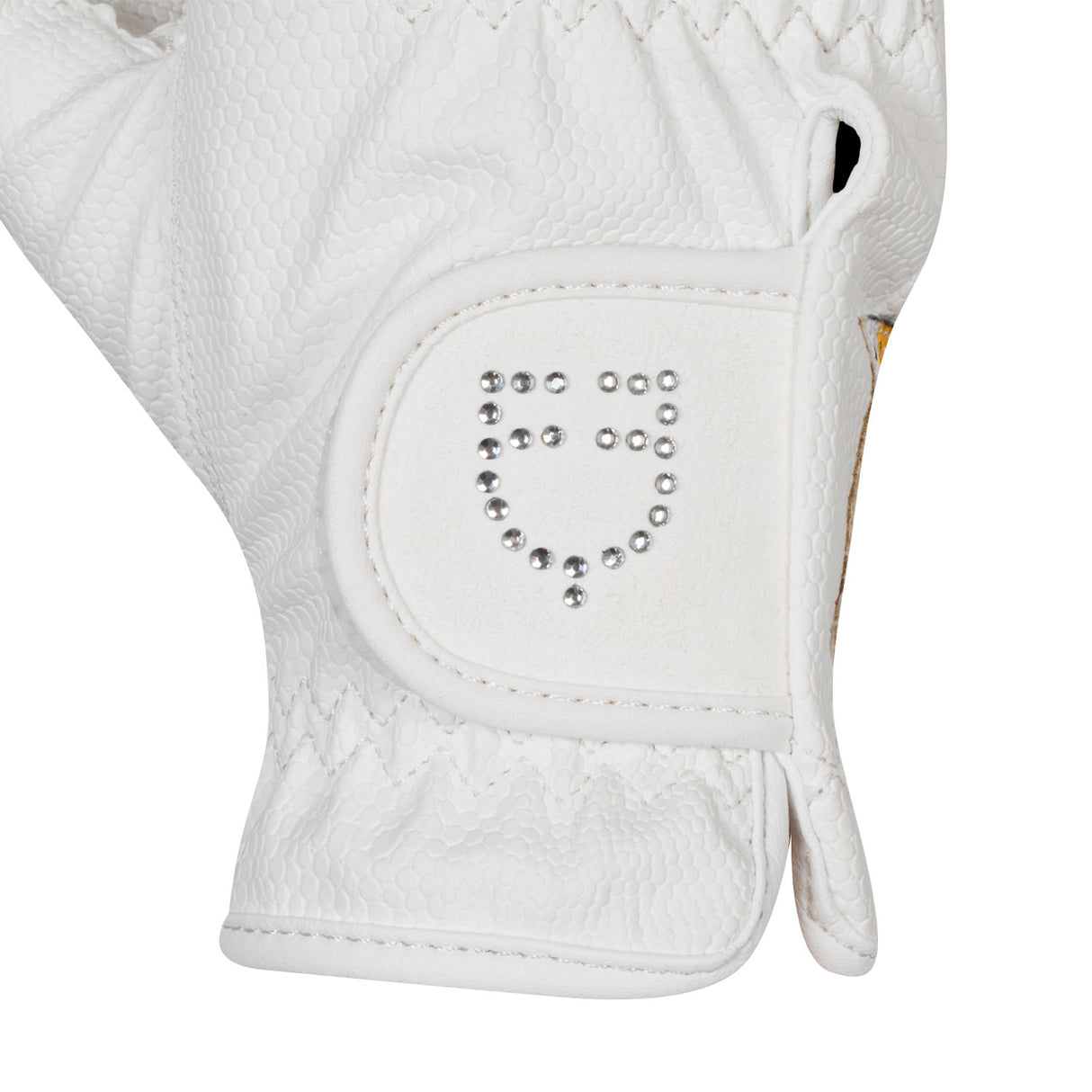 Equestro Women's Gloves In Soft Technical Fabric With Glitter Logo #colour_white