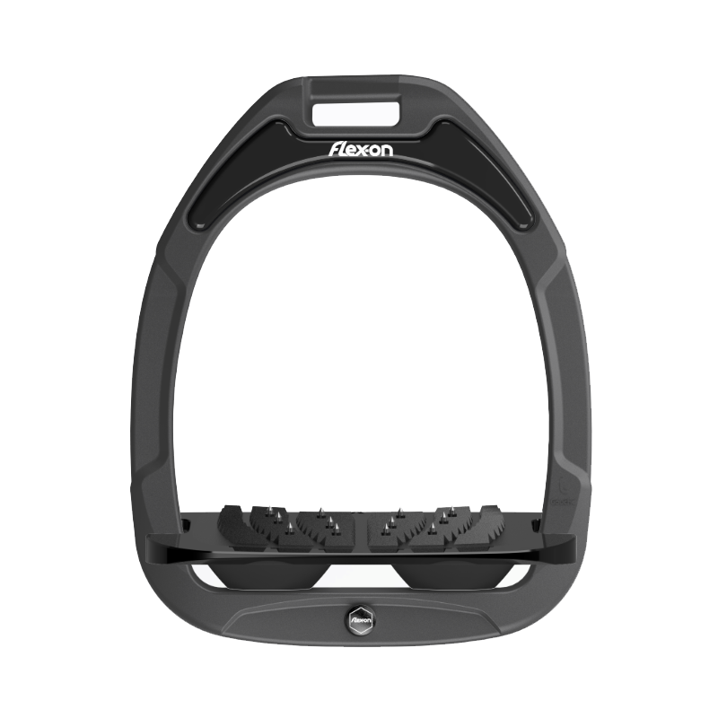 Flex-On Green Composite Inclined Ultra Grip Stirrups - Grey/Black/Black