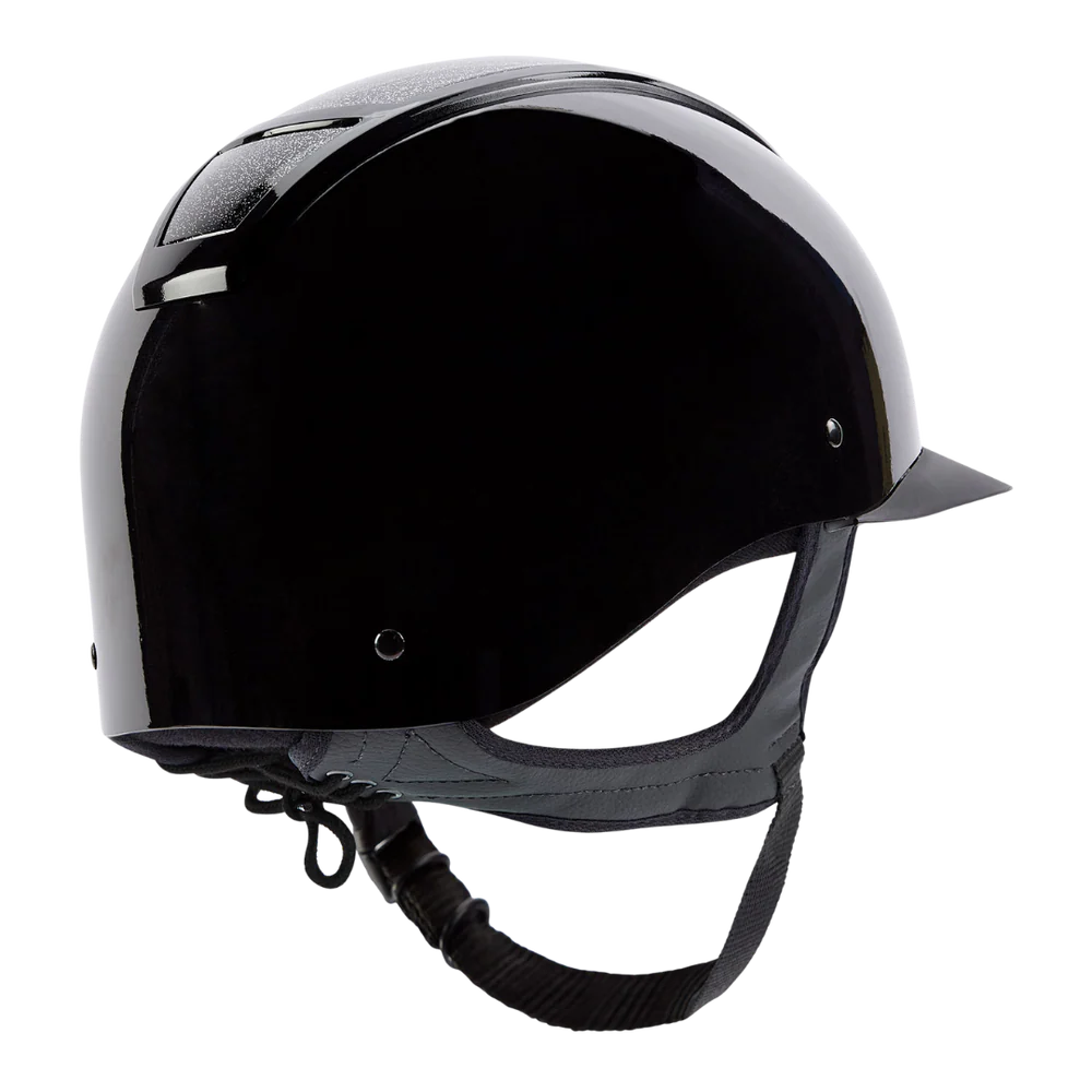 Champion Insight Glitter Round Standard Peak Riding Hat #colour_metallic-black-sparkle-black