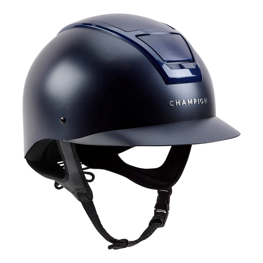 Champion Insight Round Standard Peak Riding Hat #colour_matt-navy