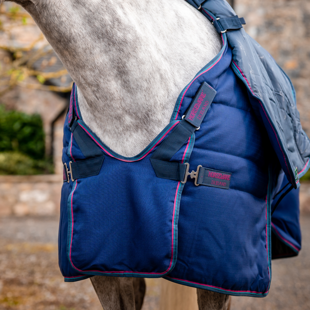 Horseware Ireland Rambo Optimo 200g Plus Stable Rug #colour_navy-burgundy-teal-navy