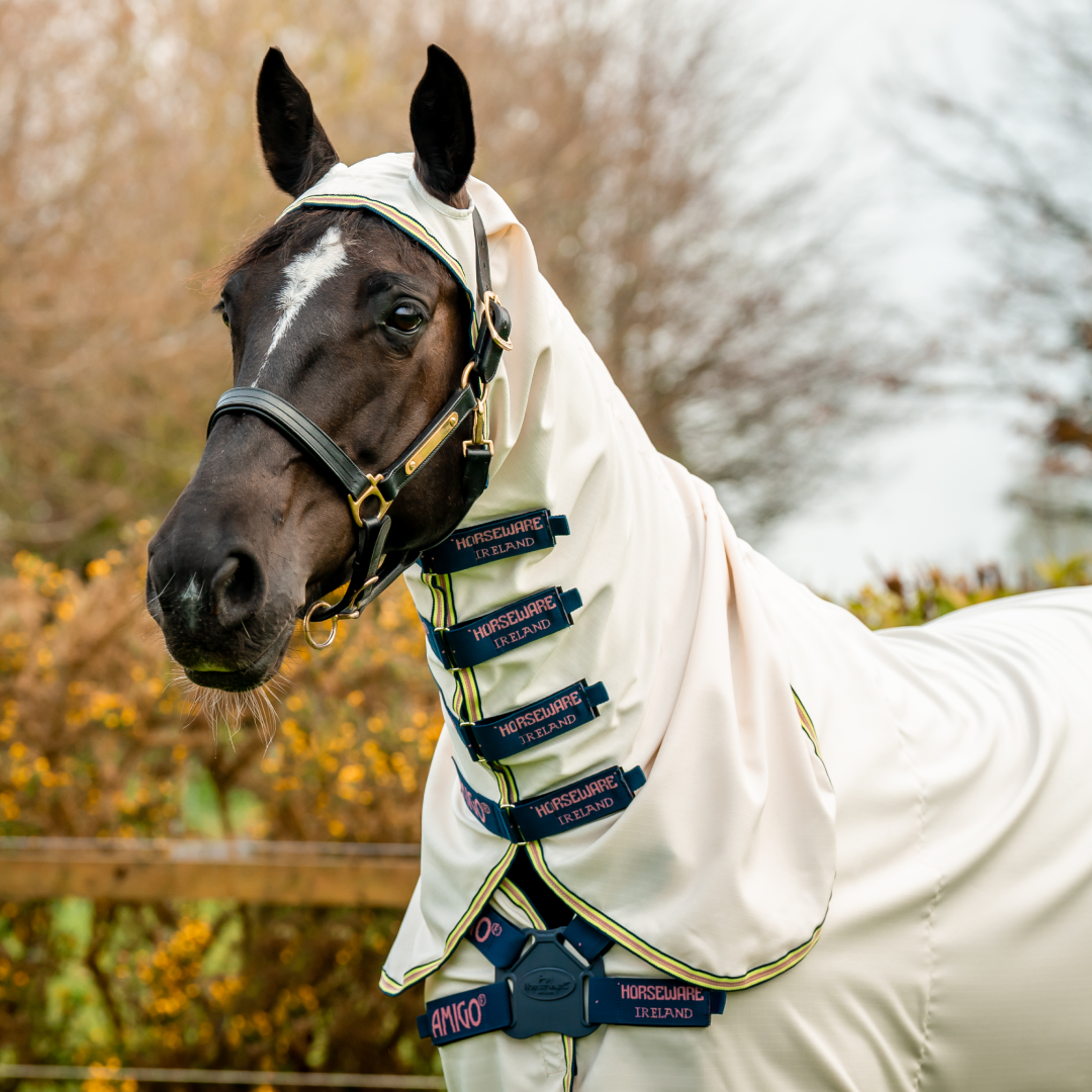 Horseware Ireland Amigo Ripstop Hoody #colour_chalk-navy-rose