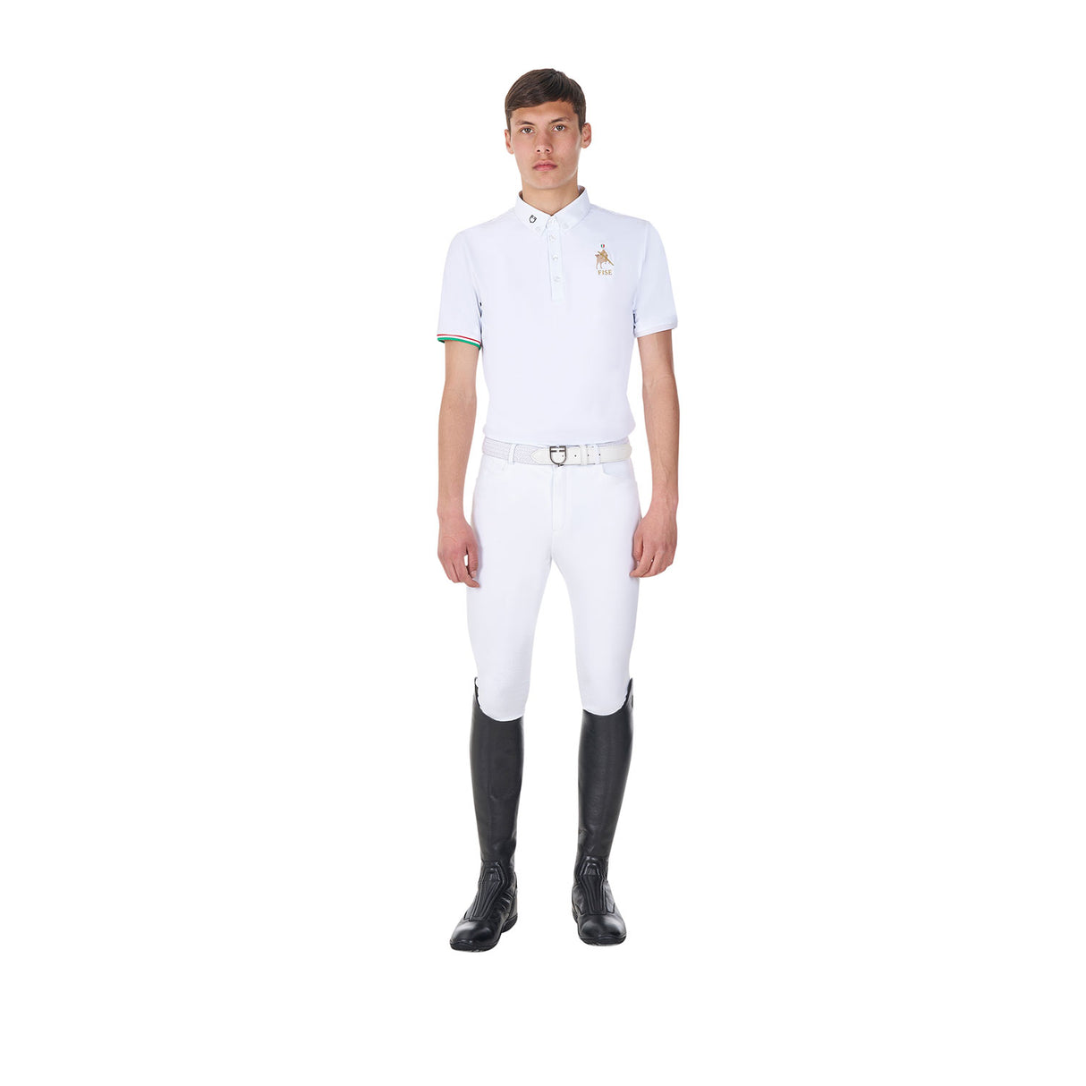 Equestro Men's Competition Polo Shirt Equestro X Fise #colour_white