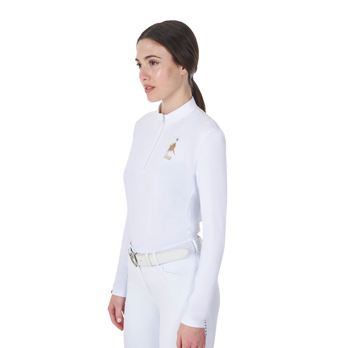 Equestro Women's Long-Sleeved Competition Polo Shirt Equestro X Fise