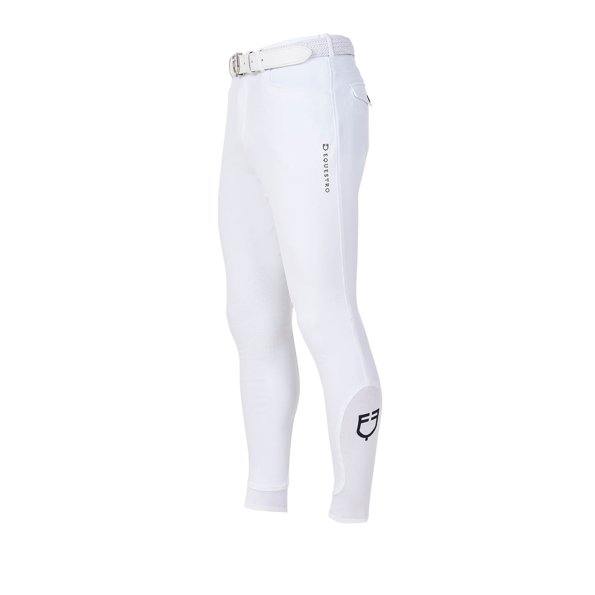 Equestro Men's Knee Grip Breeches Equestro X Fise #colour_white