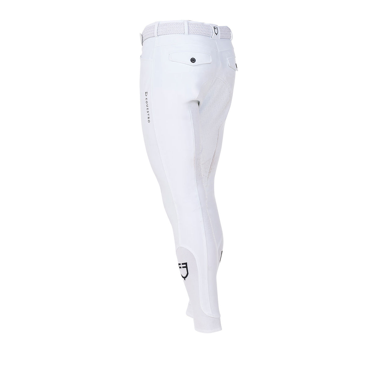 Equestro Men's Full Grip Breeches Equestro X Fise #colour_white