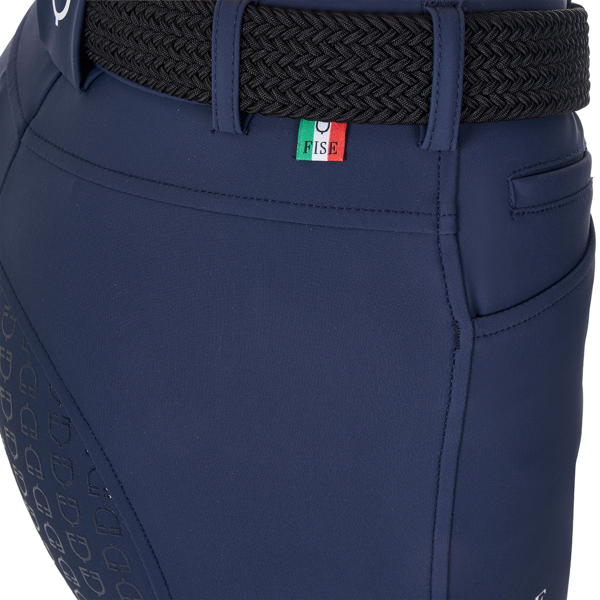 Equestro Women's Full Grip Breeches Equestro X Fise #colour_blue