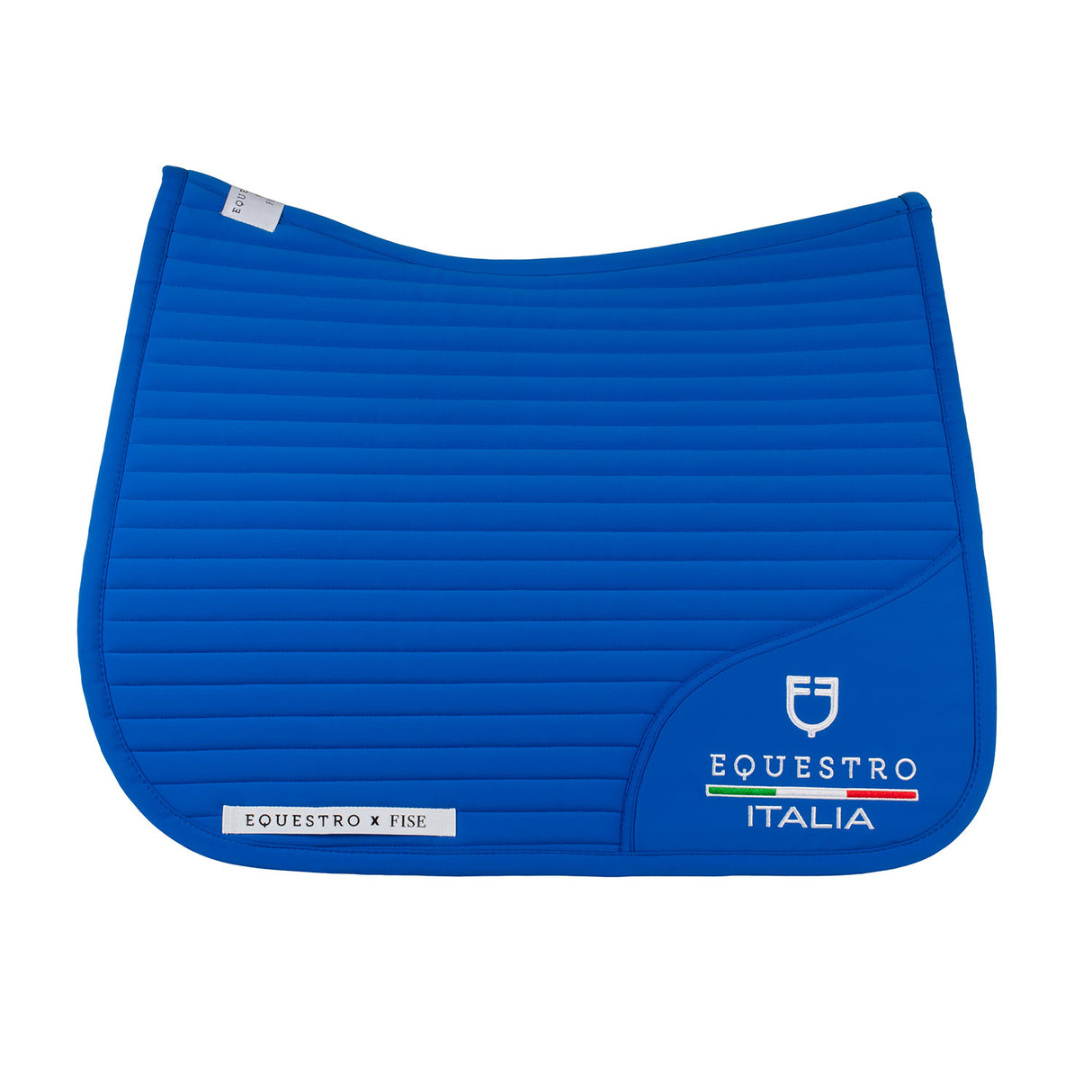 Equestro Dressage Saddle Pad With Embroidered Logo Equestro X Fise #colour_blue