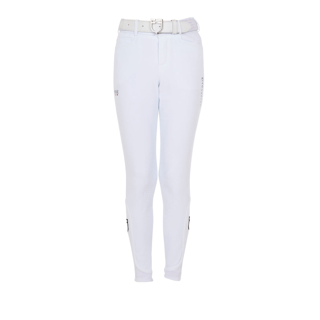 Equestro Kids' Unisex Knee Grip Breeches Equestro X Fise #colour_white