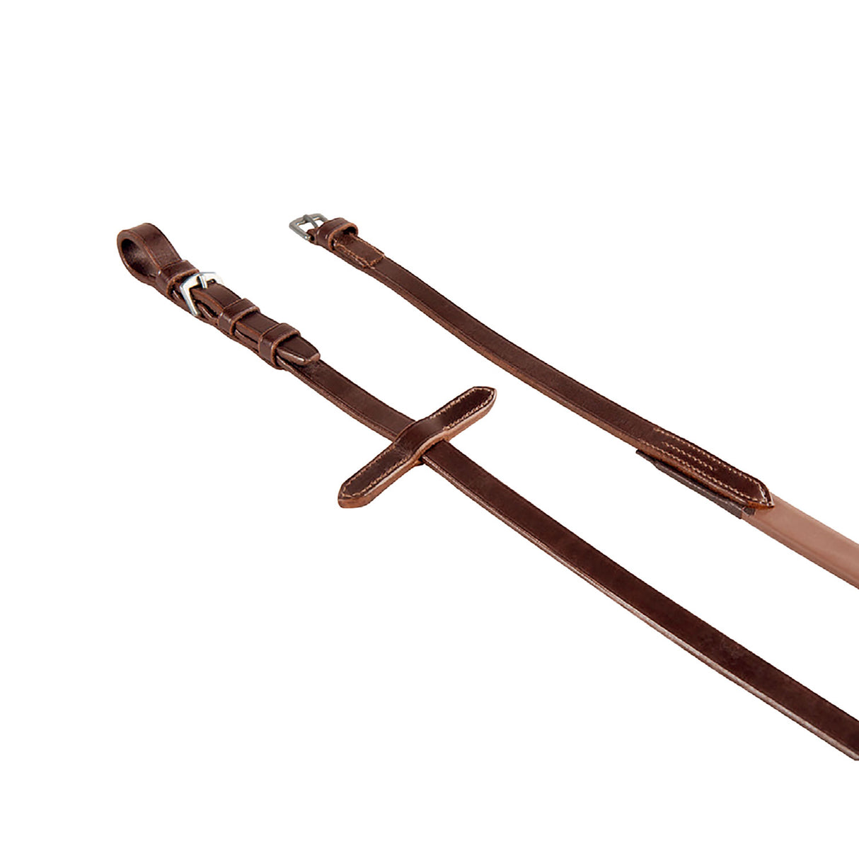 Equestro Reins In Leather And Smooth Rubber