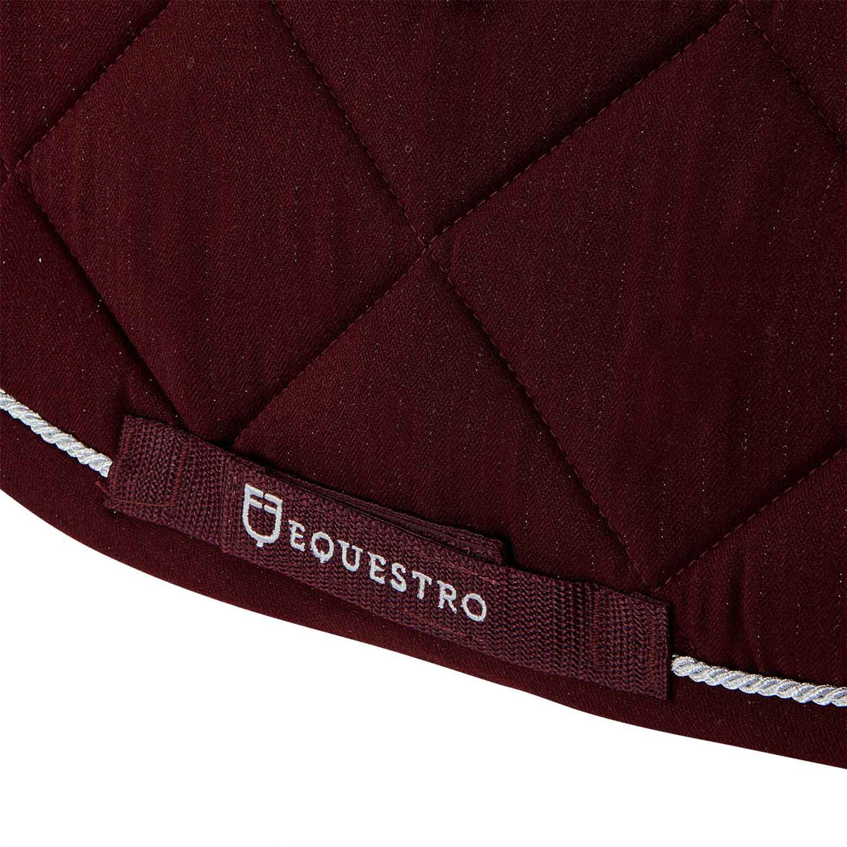 Equestro Jumping Saddle Pad In Cotton With Trimmings #colour_burgundy