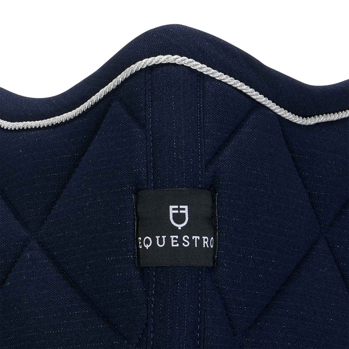 Equestro Jumping Saddle Pad In Cotton With Trimmings #colour_blue