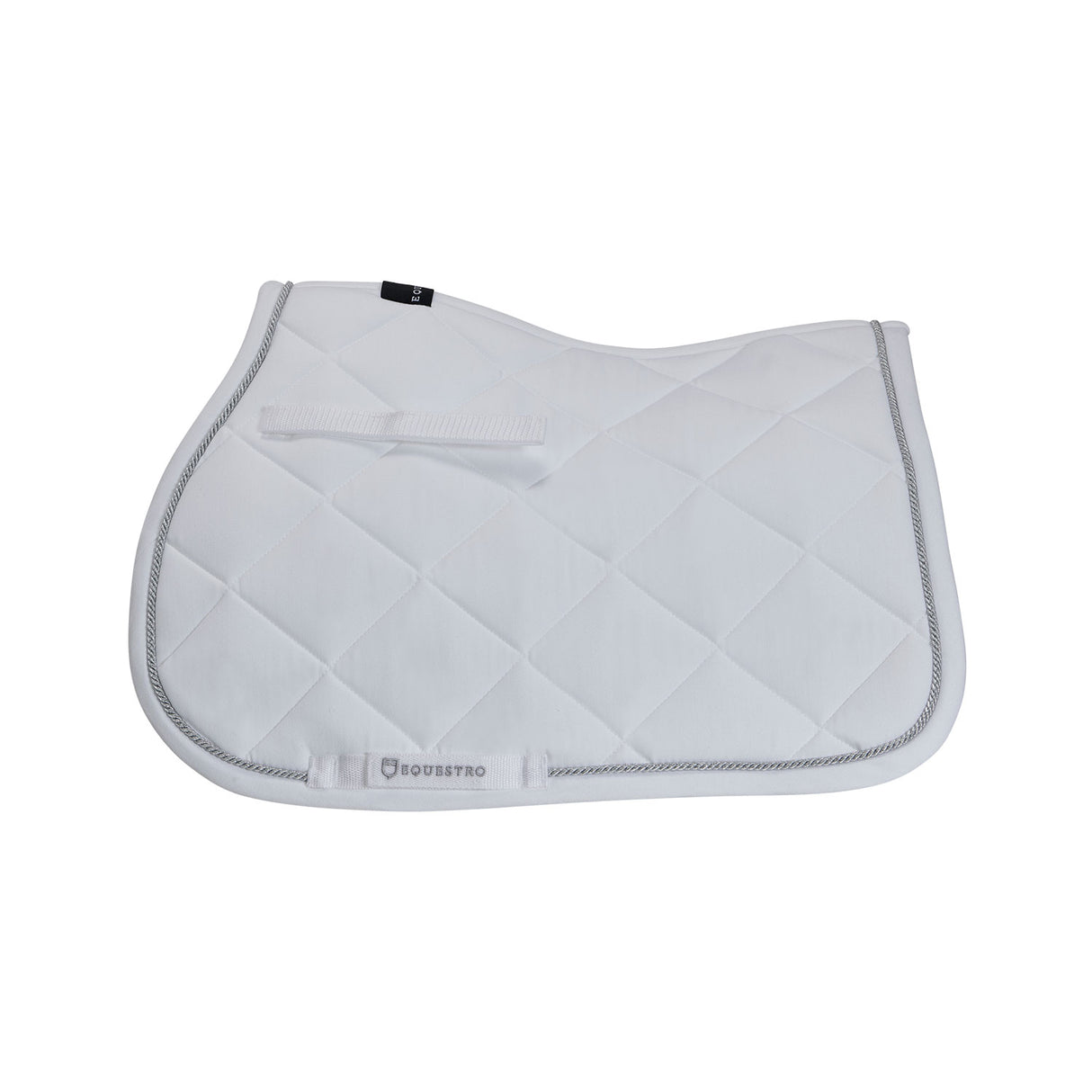 Equestro Jumping Saddle Pad In Cotton With Trimmings #colour_white