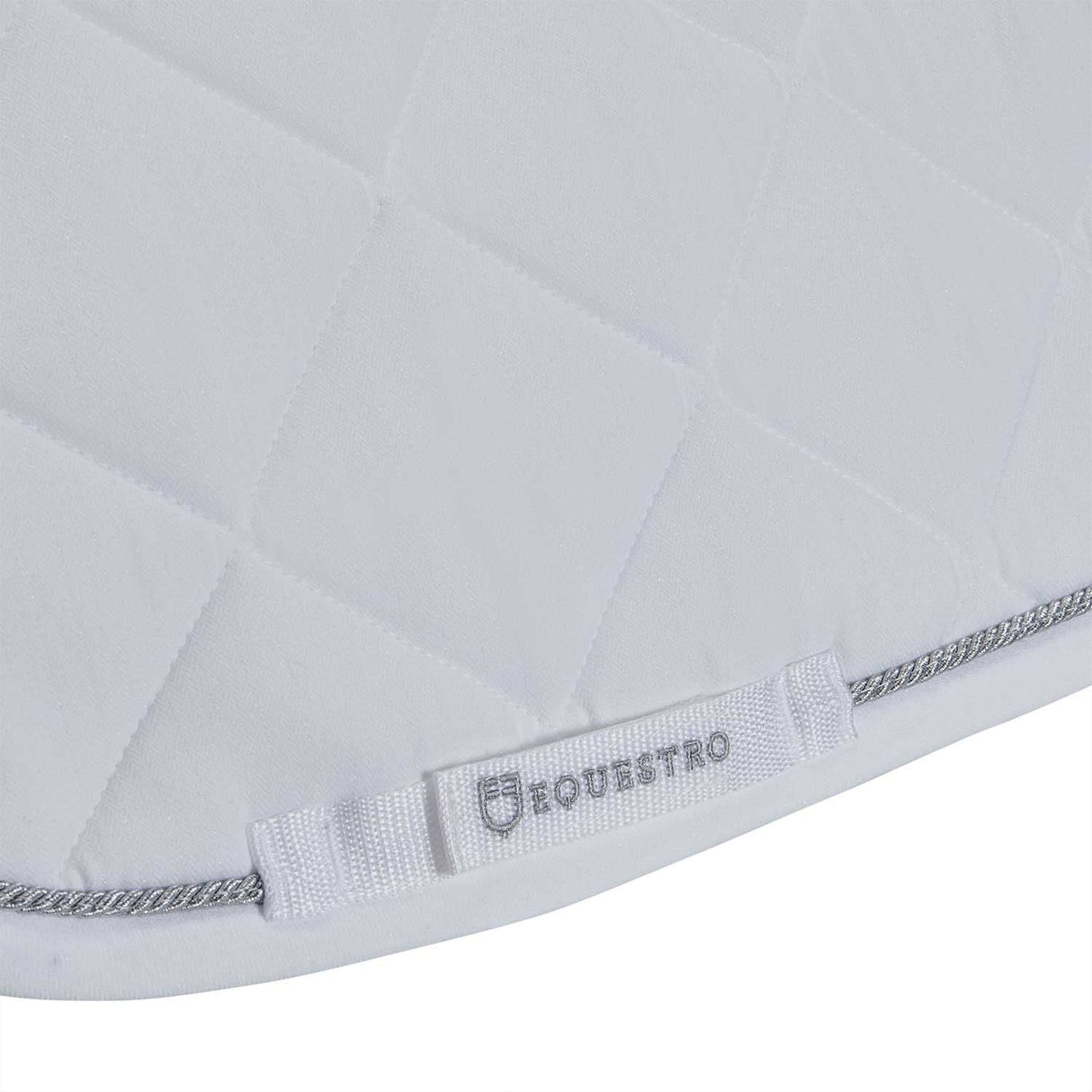 Equestro Jumping Saddle Pad In Cotton With Trimmings #colour_white