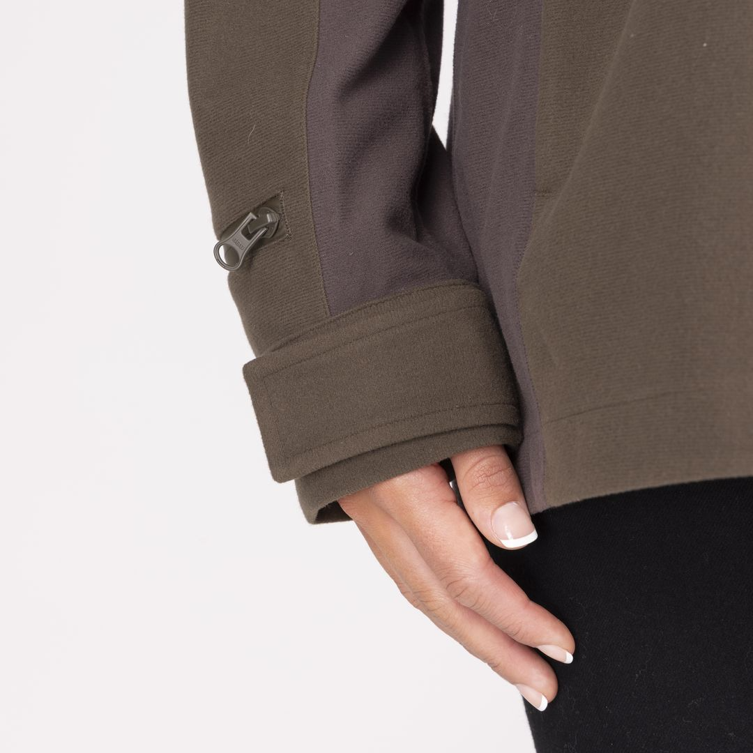 Shires Aubrion Heritage Unisex Quarter Zip Jacket #colour_dark-olive