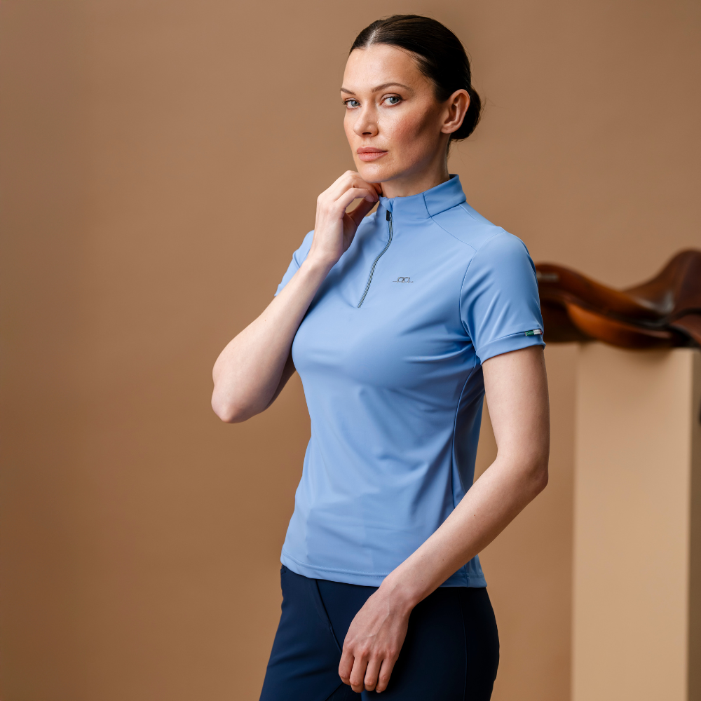 Alessandro Albanese Gia Tech Quarter Zip #colour_siciliian-blue