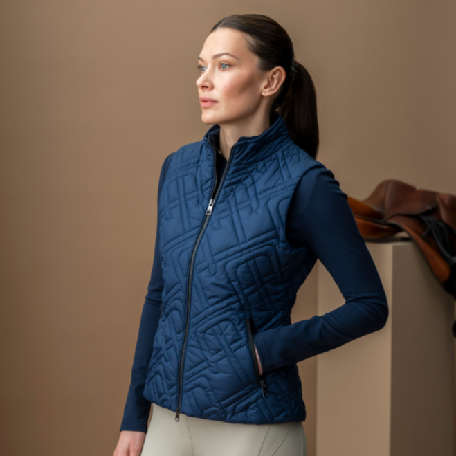 Alessandro Albanese Neve Monogram Quilted Gilet #colour_core-navy