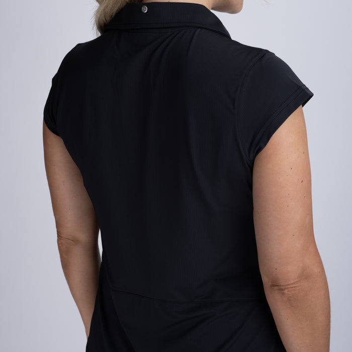 Mochara V Neck Sleeveless Shirt #colour_black