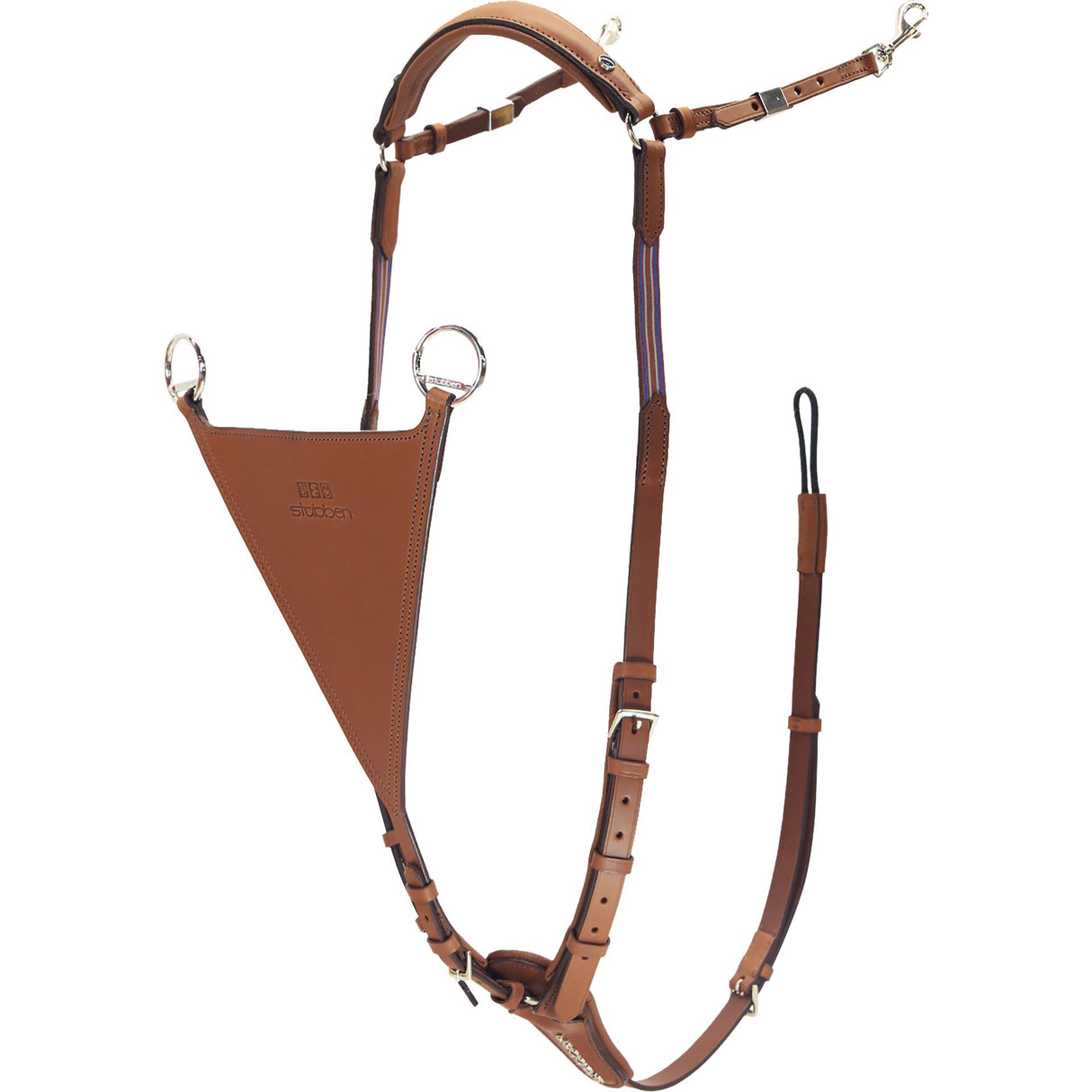 Stubben Pro-Jump Breastplate Closed Martingale Fork #colour_tobacco