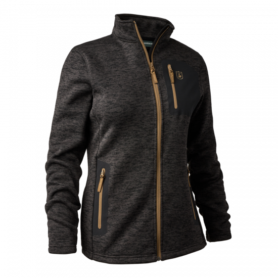 Deerhunter Sarek Ladies Knitted Jacket #colour_dark-grey-melange