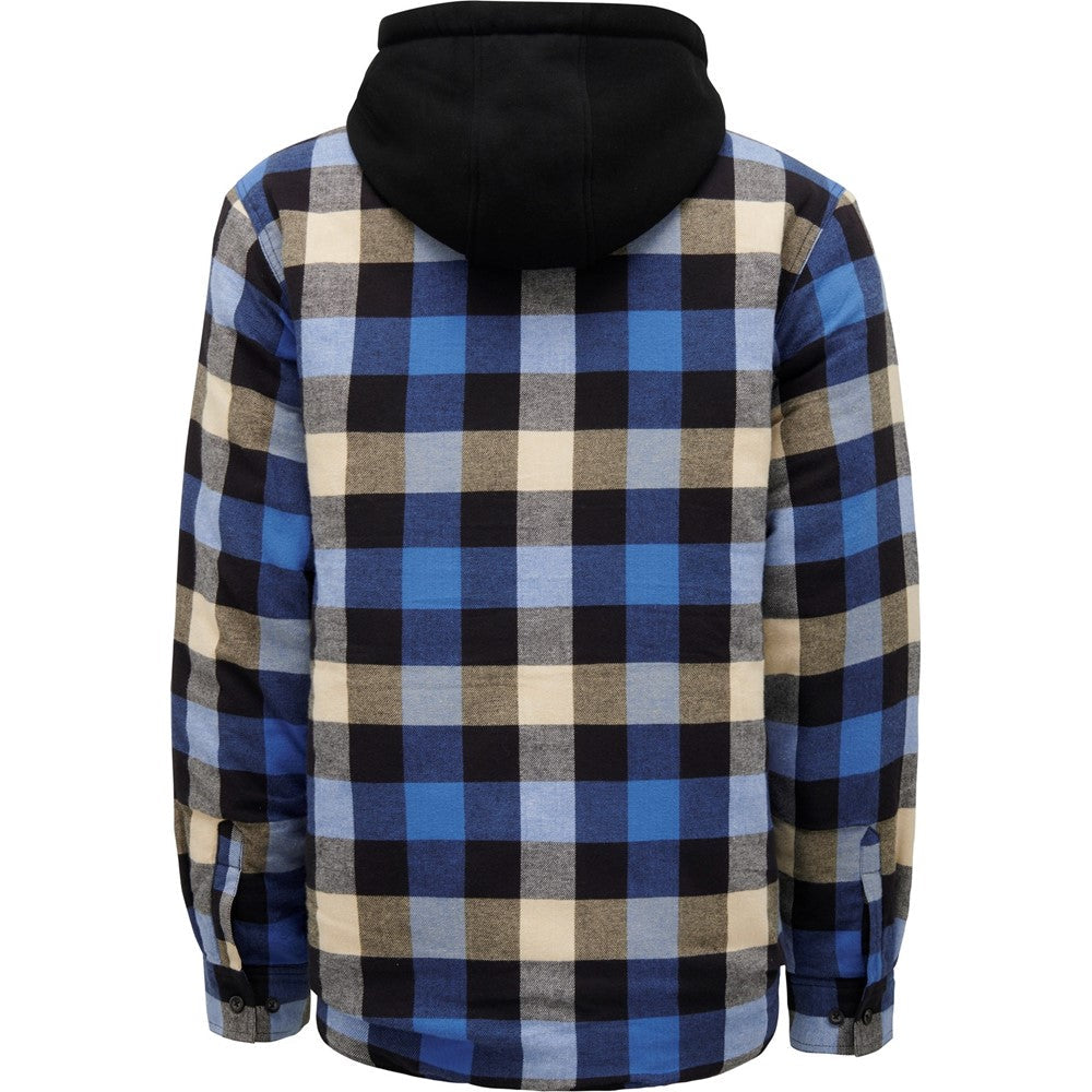 Hard Yakka Quilted Flannel Shacket #colour_blue