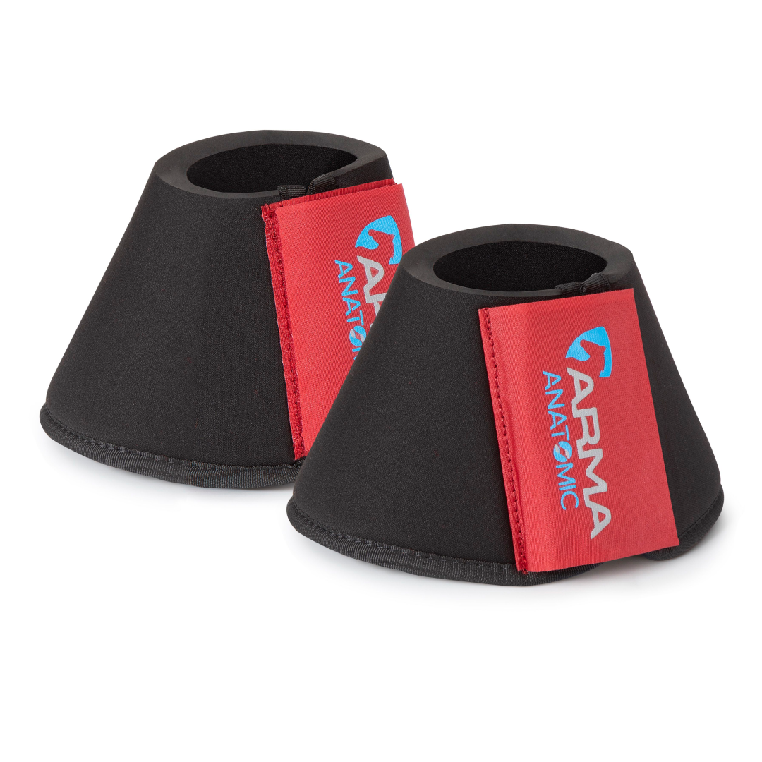 Shires ARMA Neoprene Over Reach Boots #colour_black-deep-red