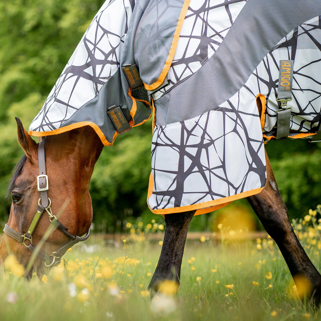 Horseware Ireland Amigo 3-in-1 CamoFly #colour_grey-orange
