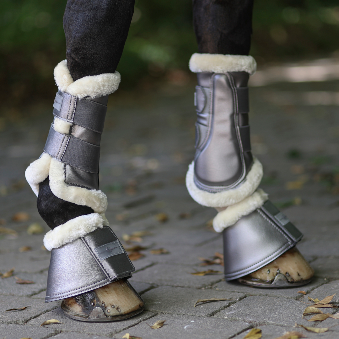 Covalliero Fleece Lined Bell Boots #colour_silver