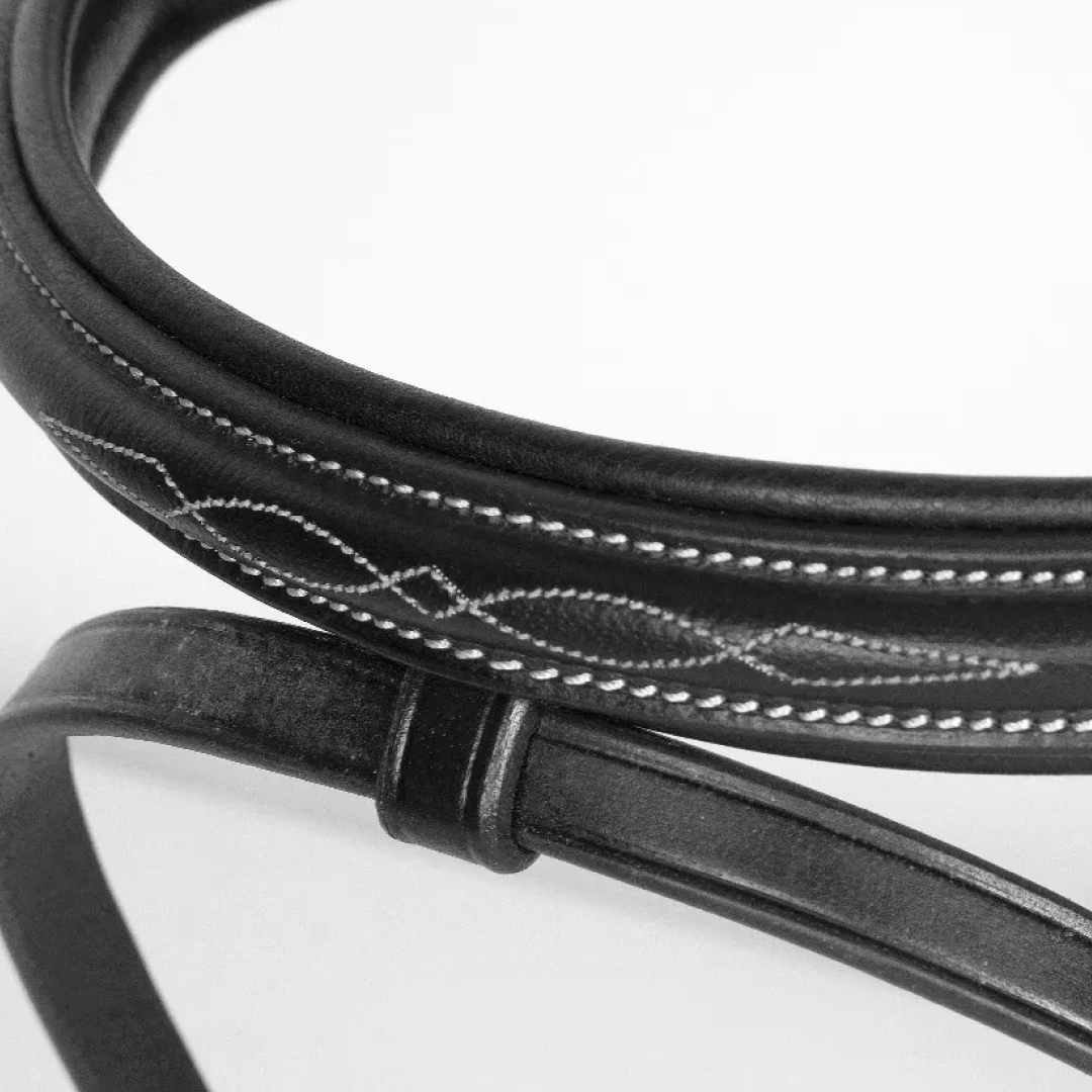 Shires Avignon Padded Raised Flash Noseband #colour_black
