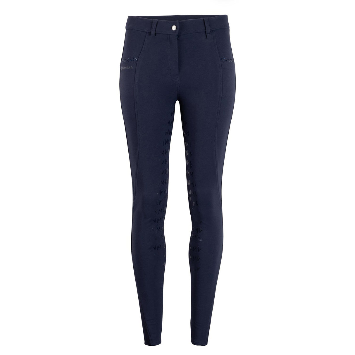 Montar Junior Crystal Yati Adjustable Navy Kneegrip Breeches