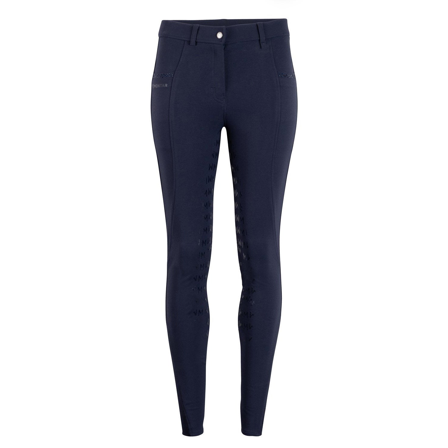 Montar Junior Crystal Yati Adjustable Navy Kneegrip Breeches