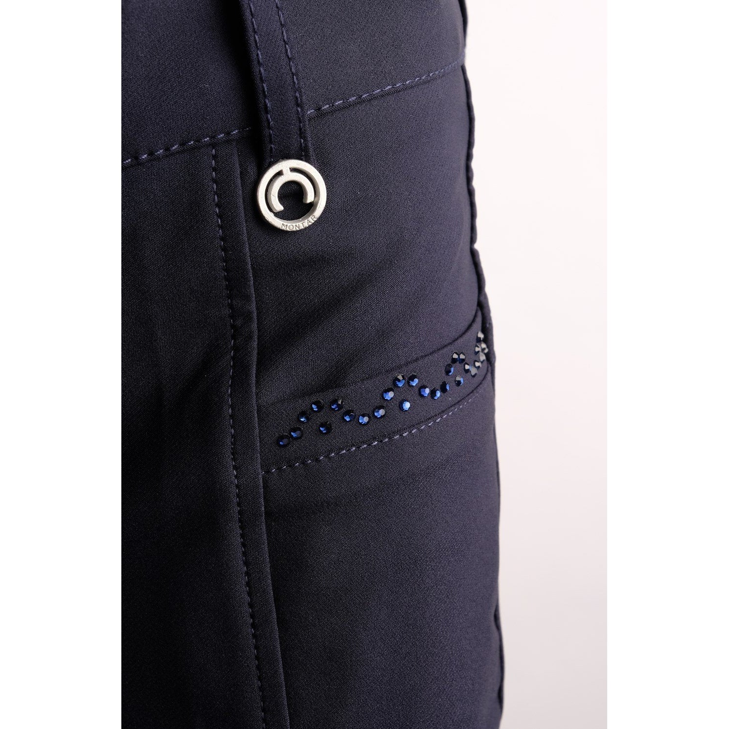 Montar Junior Crystal Yati Adjustable Navy Kneegrip Breeches