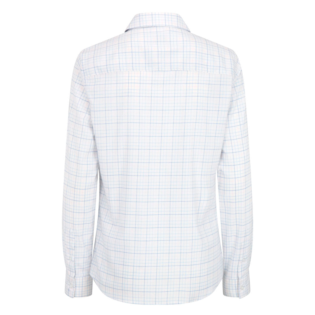 Hoggs of Fife Callie Ladies Twill Check Shirt #colour_white-pink-blue