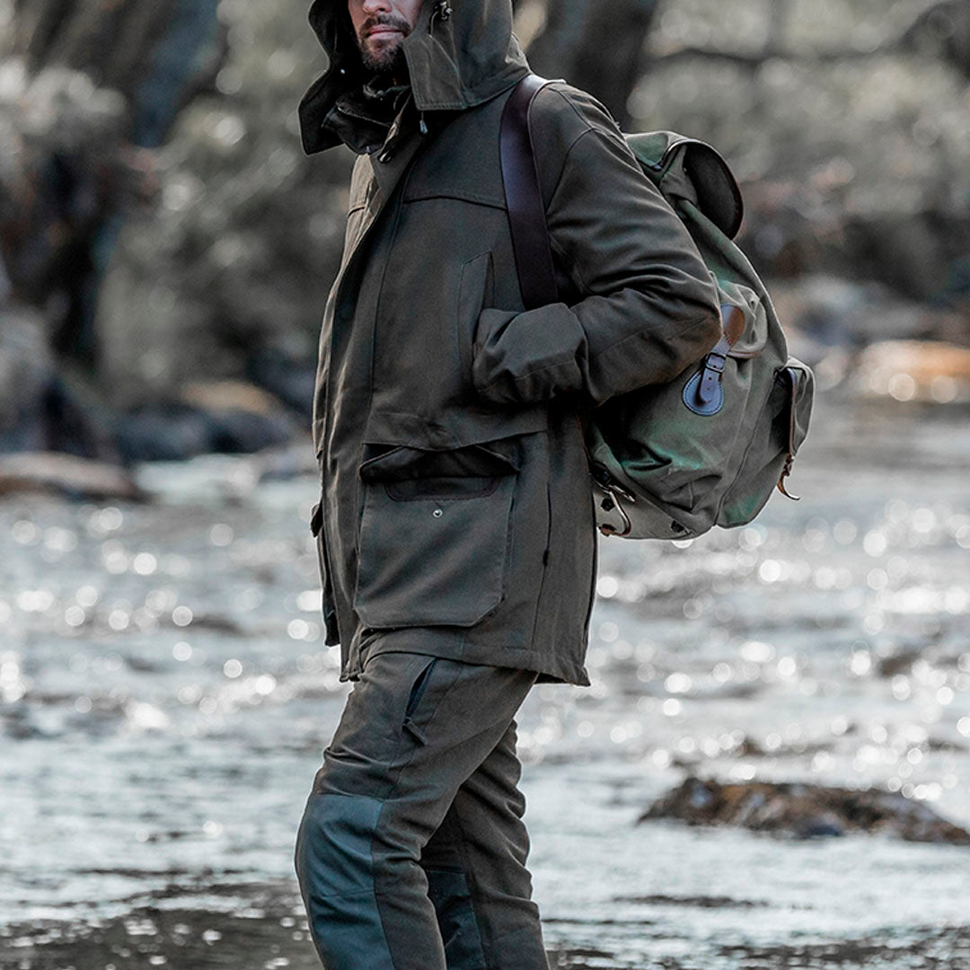 Hoggs of Fife Kincraig Men's Waterproof Field Jacket #colour_olive-green