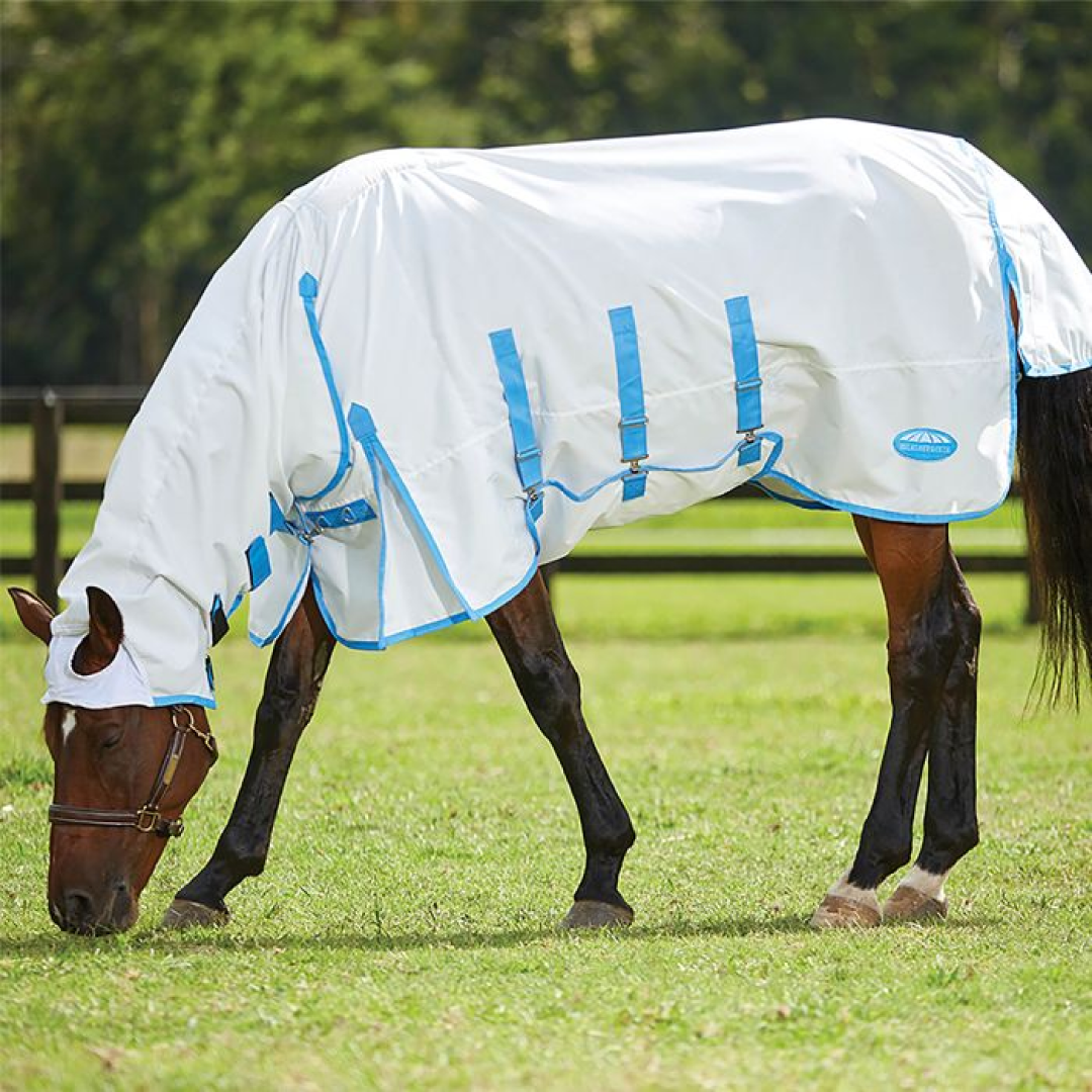 Weatherbeeta Sweet Itch Shield Combo Neck #colour_white-blue