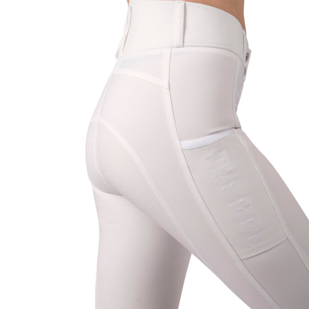 Montar Rebel High Waist Full Grip Breeches #colour_white