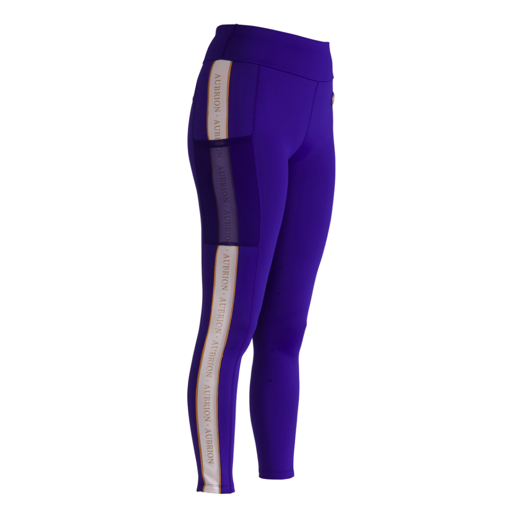 Shires Aubrion Ladies Team Shield Riding Tights #colour_blue