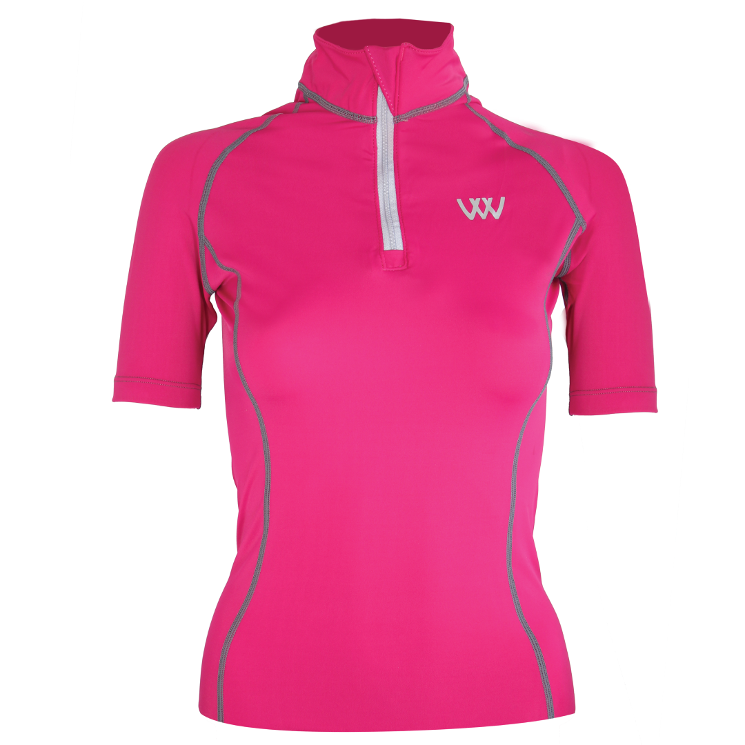 Woof Wear Performance Short Sleeve Riding Shirt #colour_berry