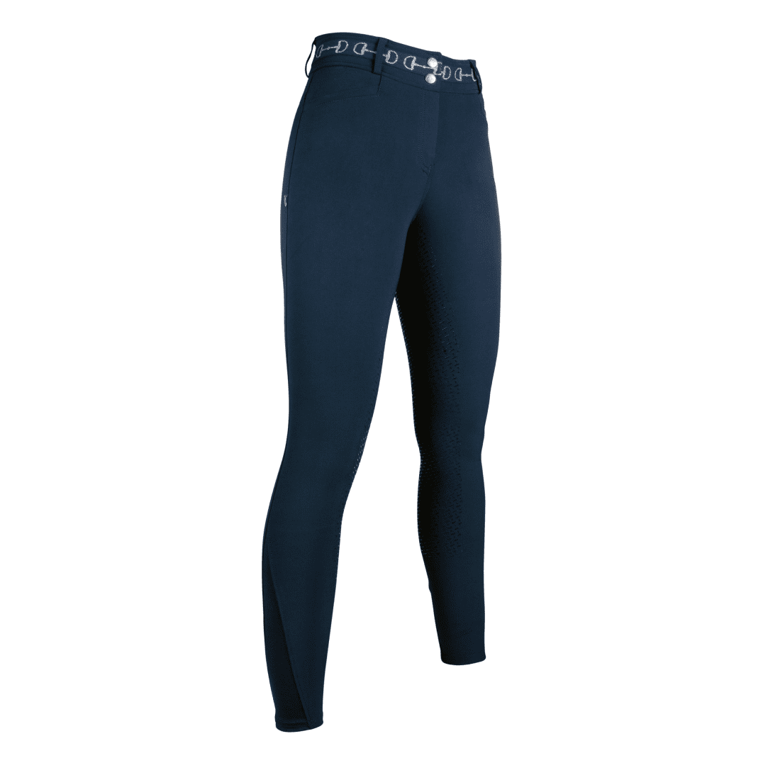 HKM Monaco Style Silicone Full Seat Riding Breeches #colour_deep-blue
