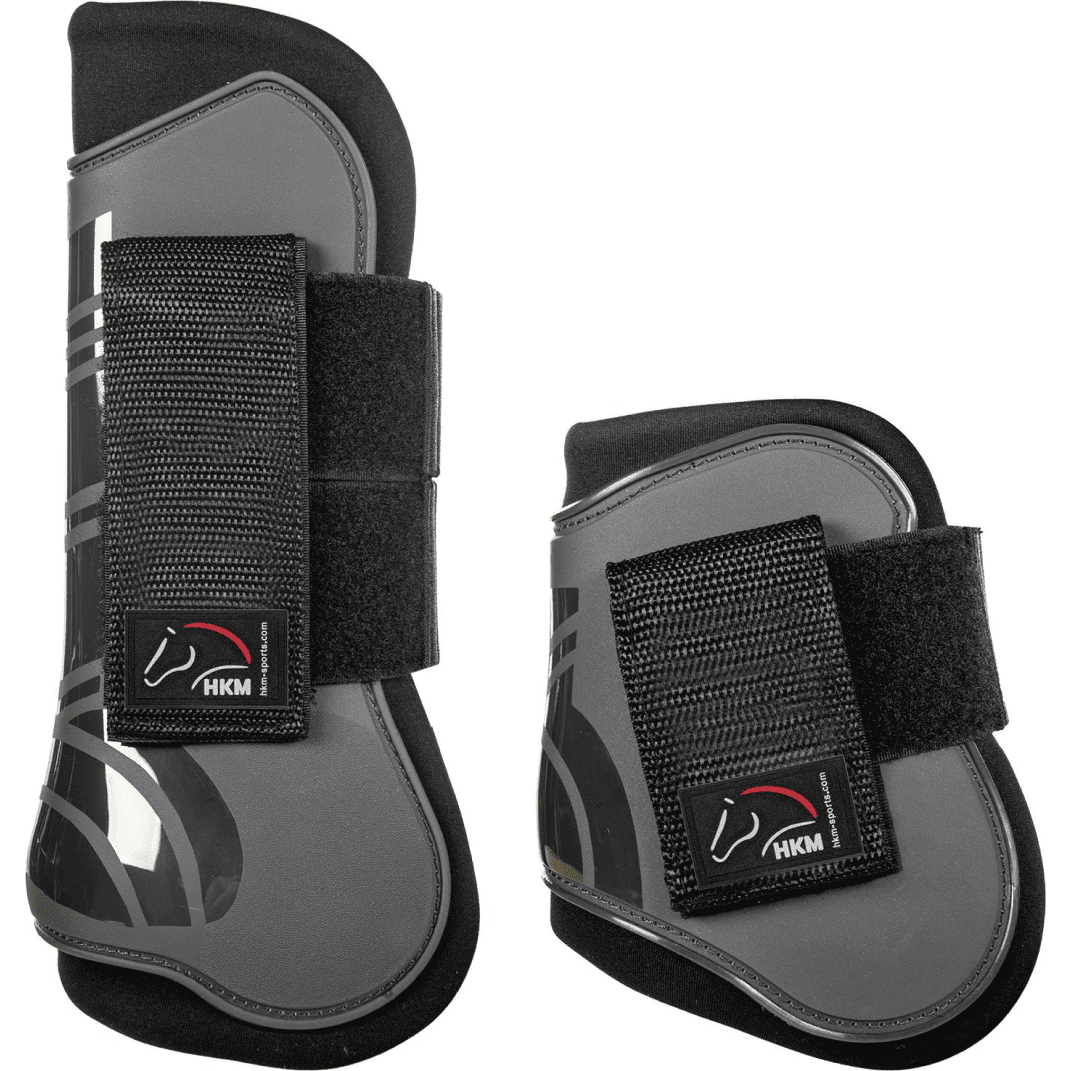 HKM Genua Protection And Fetlock Boots #colour_grey-black