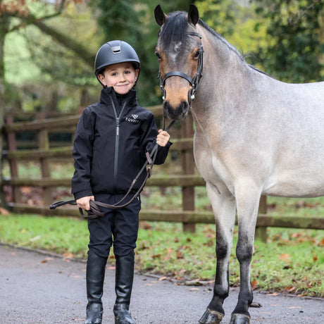 EQUIDRY Children's Nimbus Pack Away Jacket #colour_black