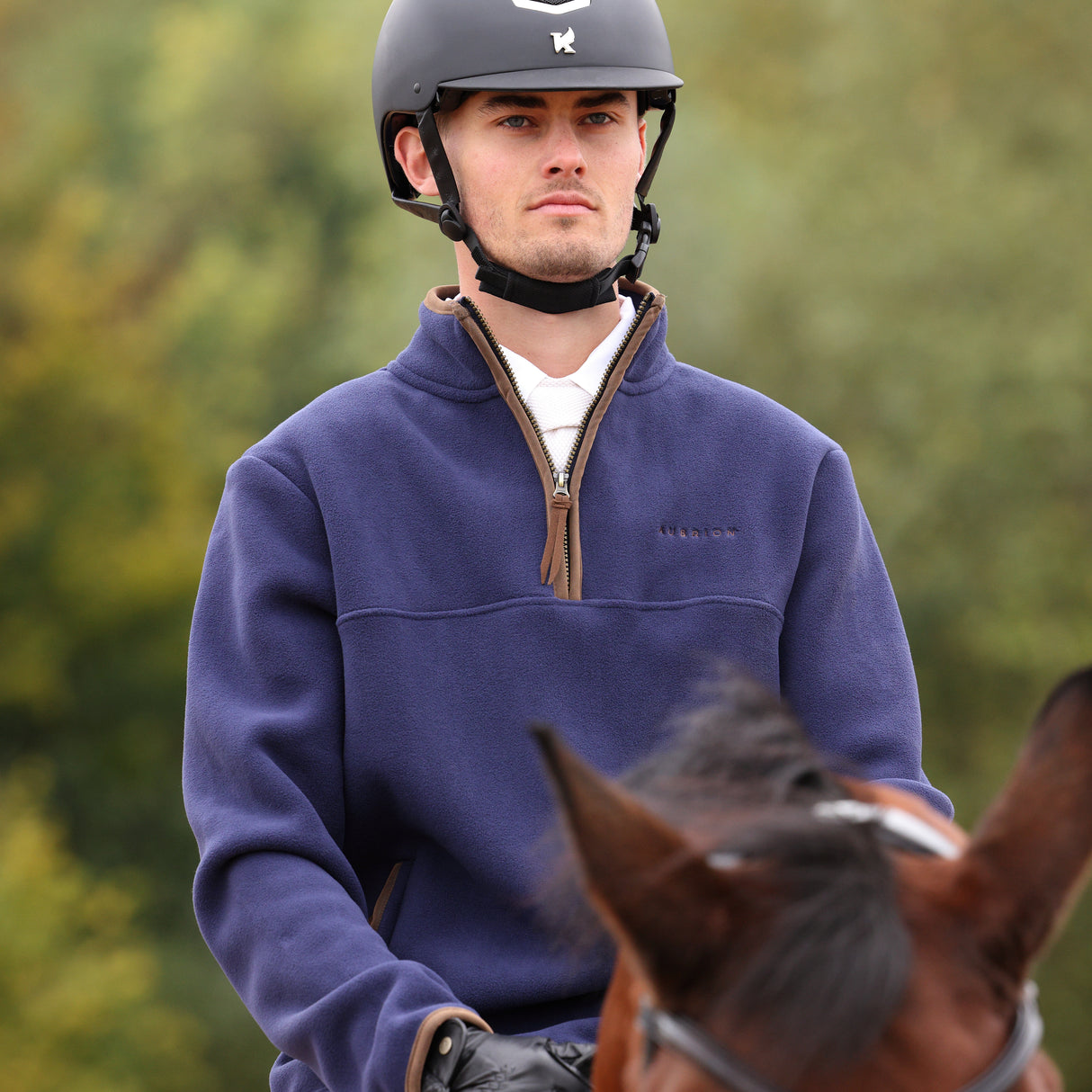 Shires Aubrion Core Men's Half Zip Fleece #colour_navy