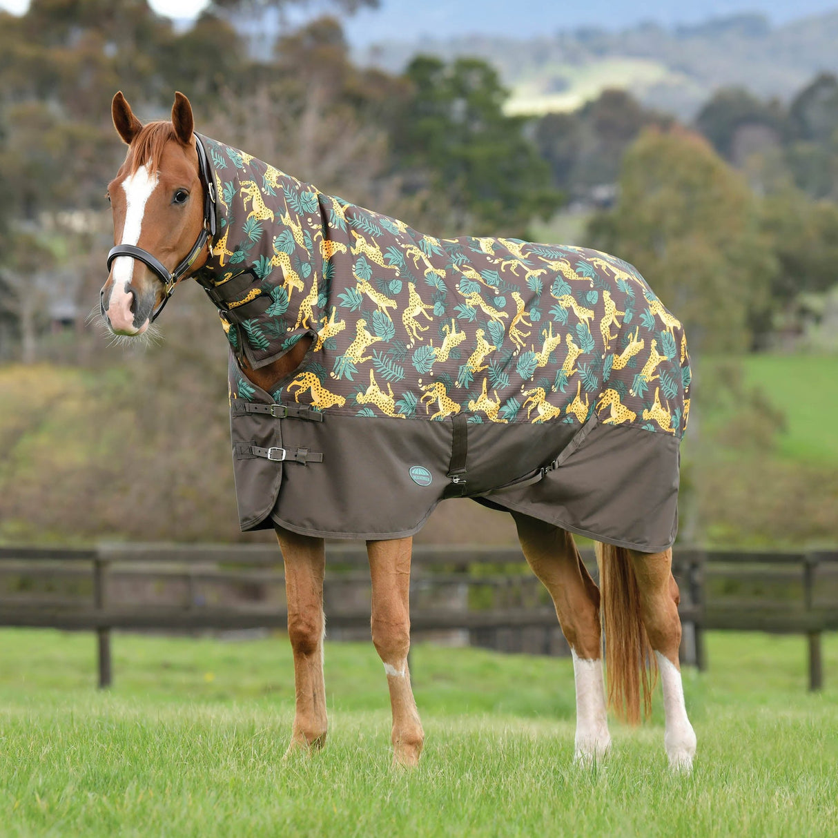 Weatherbeeta Comfitec Tyro Combo Neck Medium Turnout Rug #colour_jungle-print