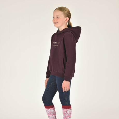 Dublin Kids Lilah Lurex Logo Hoodie #colour_plum-perfect-rose-gold