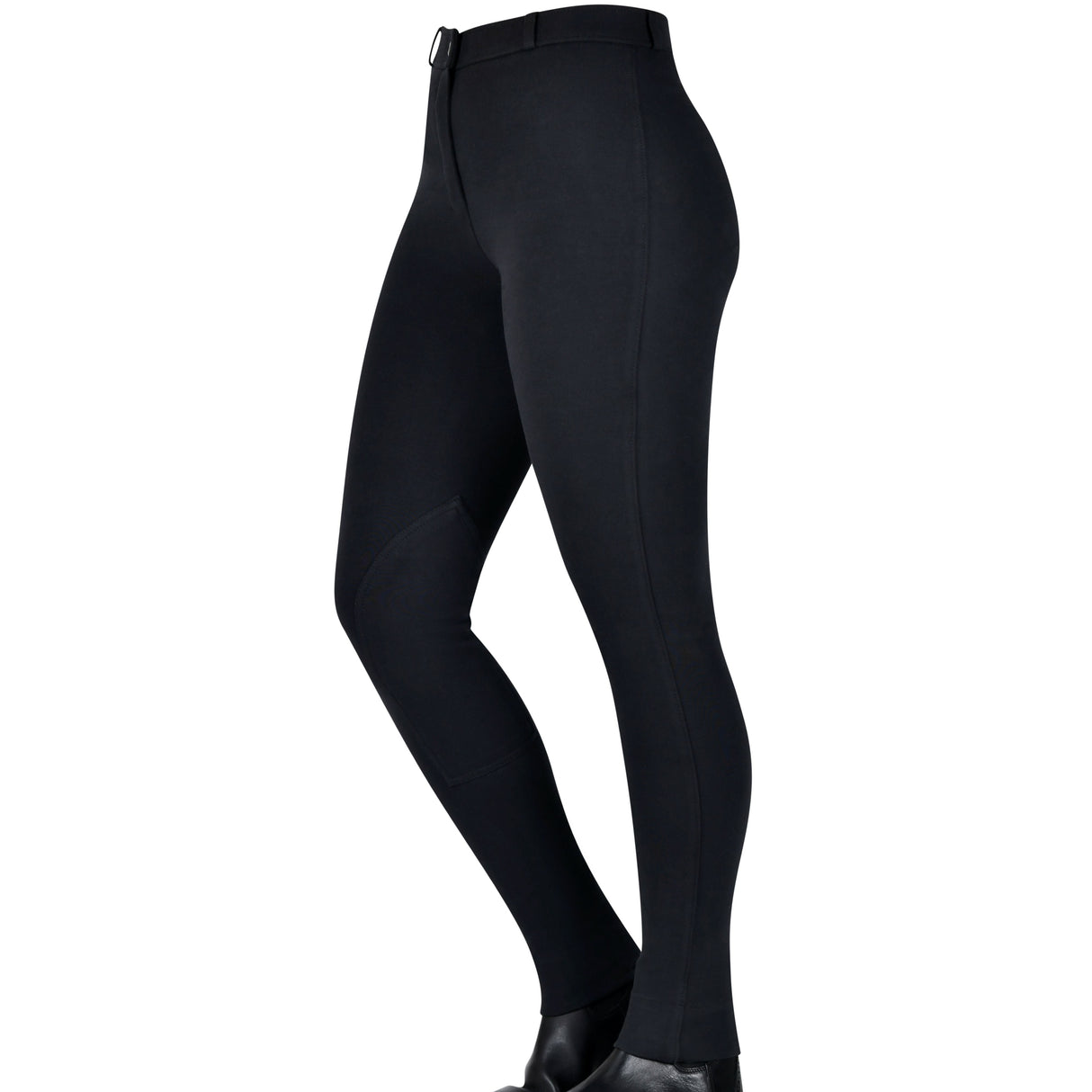 Saxon Warm Up Childs Zip Front Jodhpurs #colour_black