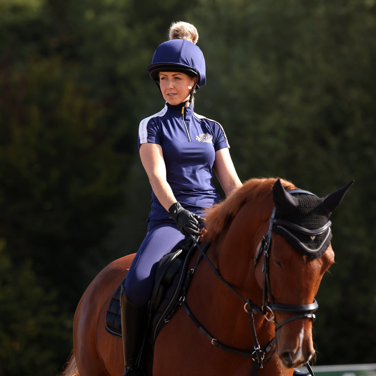 Shires Aubrion Ladies Team Short Sleeve Base Layer #colour_midnight