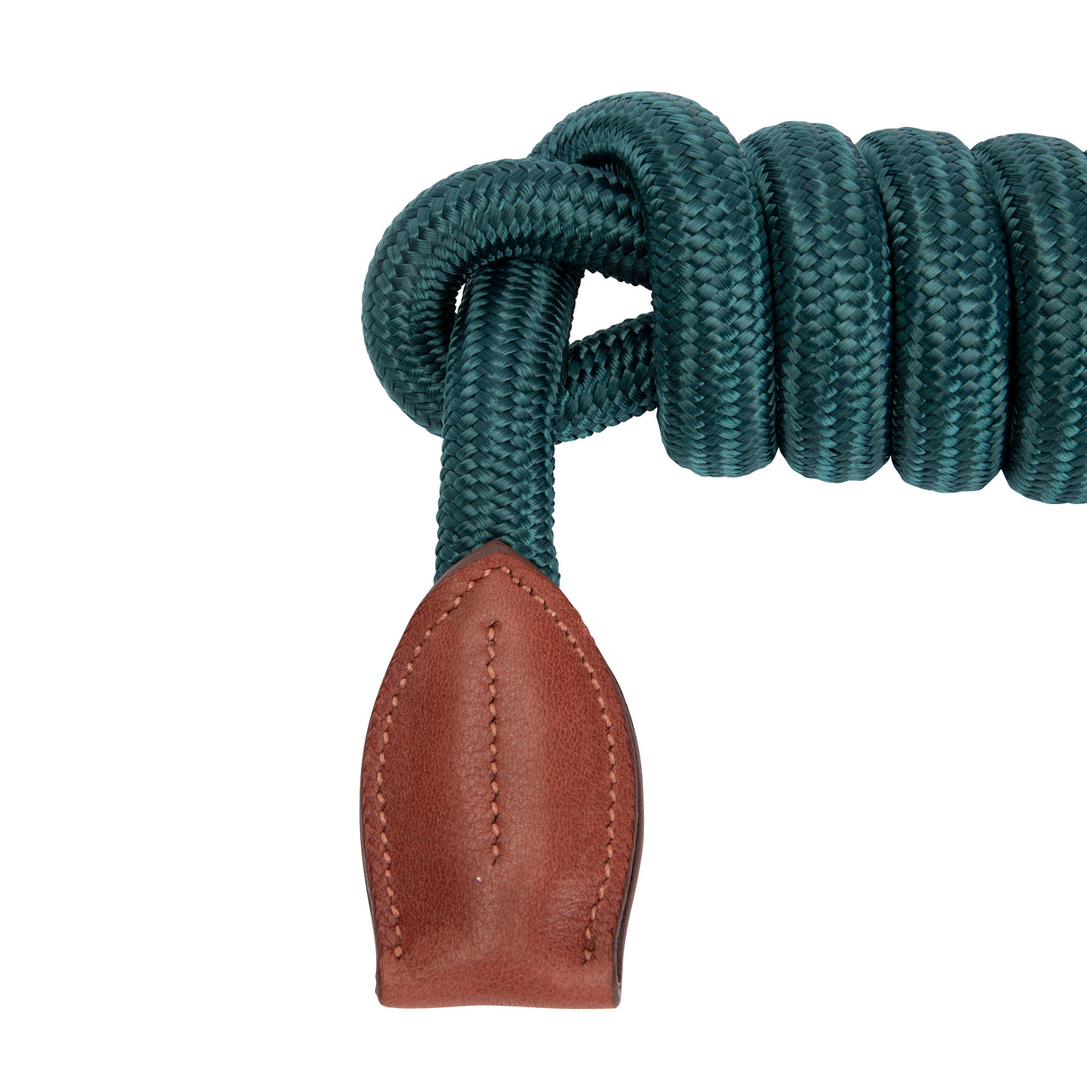 Shires Velociti Lusso Leather Lead Rope #colour_green