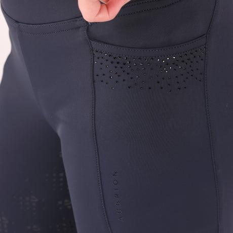 Shires Aubrion Optima GX Riding Tights - Young Rider #colour_navy