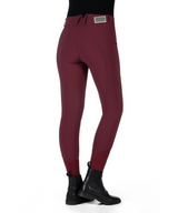 HKM Ladies Silicone Knee Patch Breeches -Livigno- #colour_bordeaux